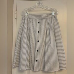 Philosophy Black & White Striped A-Line Skirt